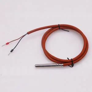 실리콘 케이블이 있는 고온 열전대 센서 방수 온도 프로브 2 와이어 6x50mm 타입 PT100 열전대
