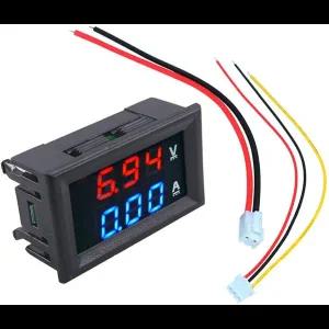 DC 100V 10A 전압계 전류계 파란색  빨간색 LED 앰프 암페어 전압 이중 디지털 디스플레이 전압계