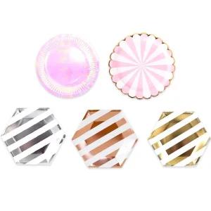 일회용 생일 홈 파티 접시 6개입/5color 1회용 종이 일회용접시