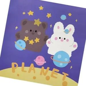 생일축하 팝업카드 세트 플래닛 손글씨 봉투 스티커