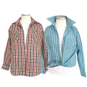 [라일리여성의류] Rly 작업남방 여자작업복남방 농사옷 체크 여자남방