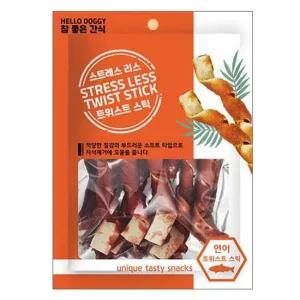 강아지 취향저격 영양 간식 쌀가루 껌 스틱 연어