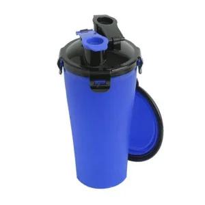 물밥통 물통+사료통+밥그릇 블루 강아지 휴대용