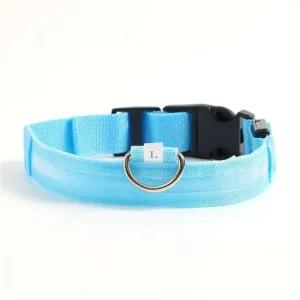 LED 애견 강아지 목줄L 블루