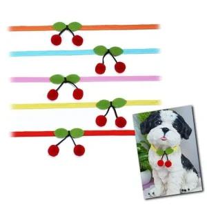문펫 체리 스카프 (랜덤)X3 강아지 리본 패션악세사리
