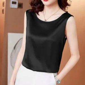 [라일리여성의류] Rly 민소매 실 여자키 이너 스타일 새틴 블라우스