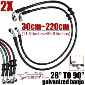 10mm 라인 ° 블랙용 오일 사키 28 90 호스 브크 유압 30cm220cm 밴조 오토바이 부품 파이프 2P 브드