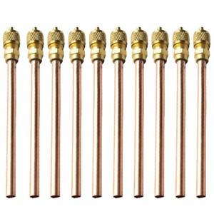 10pc 황동 액세스 밸브 에어컨 냉동 압축기 유지 보수 구리 튜브 충전 부품 3.4Mpa 서비스