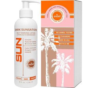 sun laboratories by giesee dark sunsation 선리스 태닝 로션 8온스 남녀용 울트라 다크 셀프 태너 롱래스팅 얼굴과 몸을 위한 크림