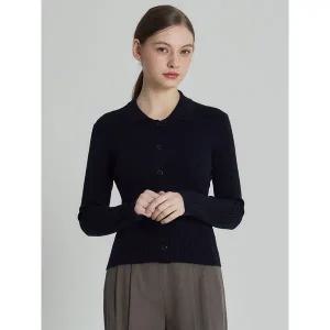 [리스트]울 골지 버튼 칼라 풀오버 가디건 택가격 118000원 _P413005408