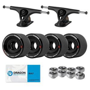 파이어볼 파리 v2 50 롱보드 스케이트보드 트럭 번들 크루즈 조각을 위한 틴더 60mm 베어링이 장착된 2대 세트