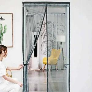 자석 모기장 문 90cm 도어 자동개폐 그물망 간편설치 탈부착 방충망 레이스 차단 해충