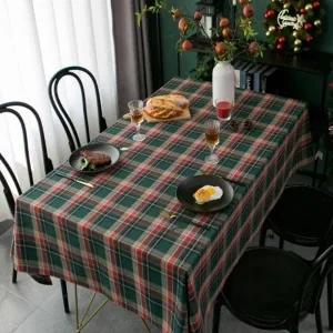 (선택 테이블보 220-140)크리스마스 식탁보 140-220 성탄절 소품 장식 4인 6인용 캠핑 체크 크리스마스 테