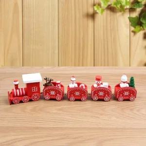 ( )인테리어 미니어쳐 원목 기차 크리스마스 장식소품