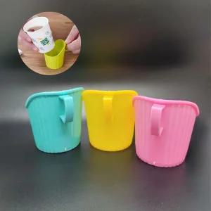 [셀러에이드]PP 종이컵 받침 홀더 거치대 손잡이 색상랜덤