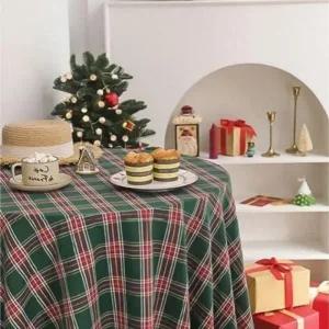 (사이즈 크리스마스 체크 테이블보 4인용)크리스마스 식탁보 체크테이블보 4인용 6인용 캠핑용 4인 크리스