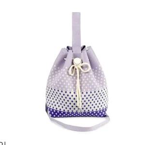 [콩심팥심]여성 토트크로스백 조리백 니트 버킷백 가방 퍼플도트