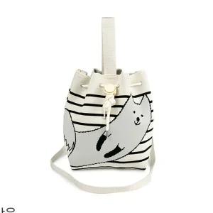 [콩심팥심]여성 조리백 니트 버킷백 가방 아이보리큐티여우