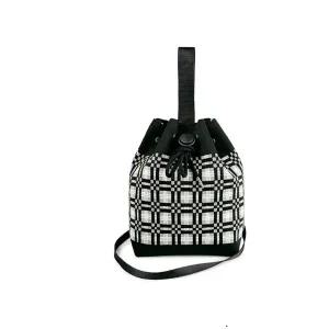 [콩심팥심]여성 토트크로스백 조리백 니트 버킷백 가방 블랙체크