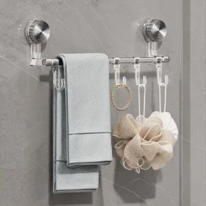 고품질 흡착식 화장실 수건걸이 무타공 욕실 벽행거 (WFFVIZF)