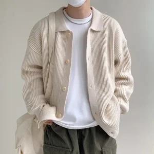 [모로엠] 버튼 클로저 카라 니트 가디건 DMC-CA-QDD454