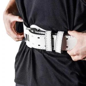 [셀러에이드]헬스 가죽 복압 화이트 웨이트 벨트 리프팅 XL