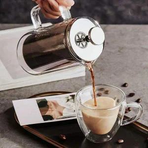 [셀러에이드]커피 유리 프렌치 프레스 400ml 우유거품 혼족템