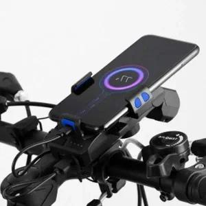 [셀러에이드]올인원 usb충전 스마트폰거치 자전거 전조등 블루