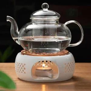 힐링모드 도자기 티워머 화이트+브론즈 다도