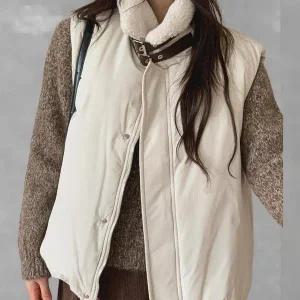 [신세계라이브쇼핑][옷자락] 여성 버클 더플 카라 루즈핏 패딩 조끼
