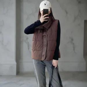 [신세계라이브쇼핑][옷자락] 여성 양모 퍼 패딩 조끼 버클넥 베스트