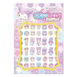 산리오 쿠로미 캐릭터즈 어린이 귀걸이 스티커 X2개