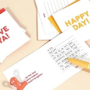 미니카드 편지 컬러 24장 엽서봉투 감사카드 연하장