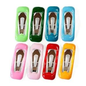 강아지 미니 똑딱이 사각 색상랜덤 4P 애견 머리핀