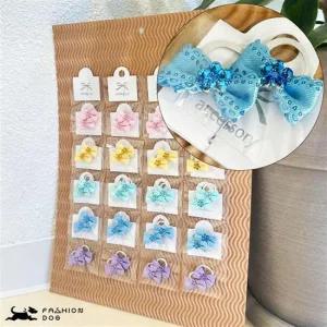 패션독 강아지 판 봄봄꽃보석리본고무줄 2p 20개 세트