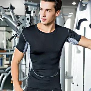 남성 머슬핏 짐웨어 기능성 스포츠 반팔 티셔츠