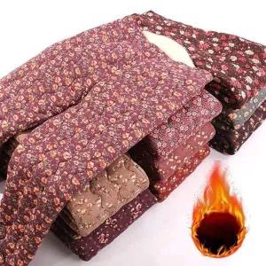 [골드스마일]플라워 패턴 양털 누빔조끼 포근 겨울 데일리 홈웨어