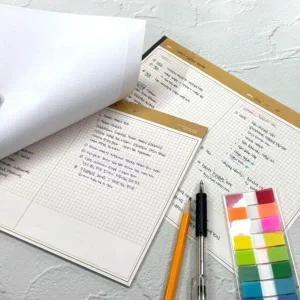 B5 가로형 모눈 노트패드 학습용 메모패드 필기용 메모장