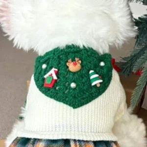 [셀러에이드]강아지 크리스마스 스카프 그린 L 1P 성탄절 케이프 반려견반다나