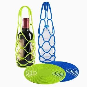 [셀러에이드]실리콘 와인 캐리어 가방 물통 술병 음료 휴대 야외