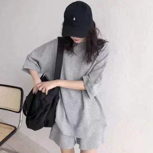 [셀러에이드]여성 무지 반팔티 반바지 깔끔한 트레이닝복 세트