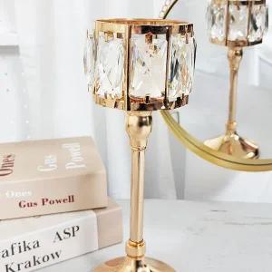 [골드스마일]골드 크리스탈 촛대 M 캔들홀더 빈티지소품 빈티지촛