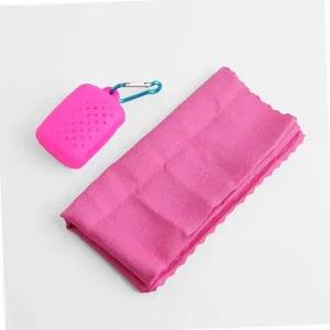 [골드스마일]쿨러 핑크 세면타올 휴대용 스포츠 수건 에어 빠른 건조 손수건