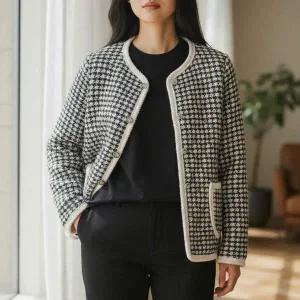 [골드스마일]여성 레트로 융기모 털안감 긴팔 자켓 촌캉스 데일리 겨울자켓