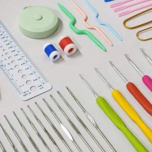 [골드스마일]코바늘 세트 가방 뜨개질바늘 뜨개실 털실 뜨개질도구