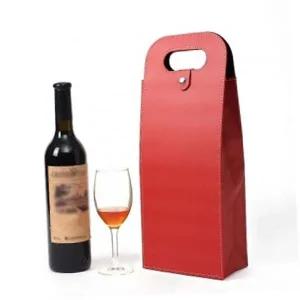 [셀러에이드]클래식 가죽 와인백 2구 휴대용 와인 캐리어 세련된 보관함