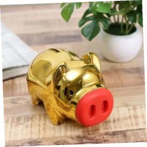 [셀러에이드]저금통 금빛 돼지 저축통 대형 재테크 저축 계산기