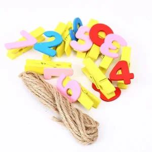 [셀러에이드]예쁜 숫자 나무 집게