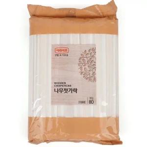 일회용 나무젓가락 80개입 편리한 식사용품 가정용 저렴한 젓가락
