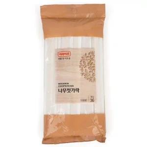 나무 일회용 젓가락 36개입 간편식 나무젓가락 이지 사용